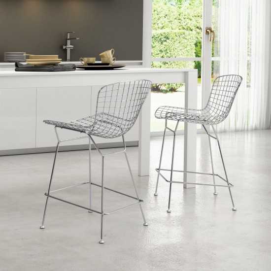 Wire Counter Chair (Set of 2) Chrome