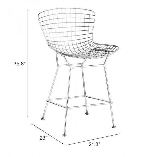 Wire Counter Chair (Set of 2) Chrome