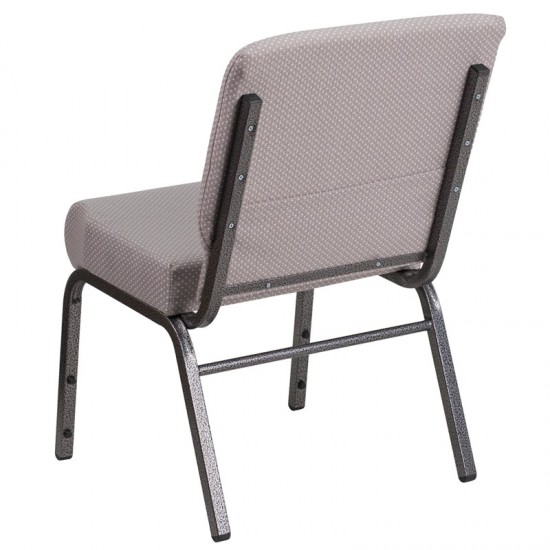 21''W Church Chair in Gray Dot Fabric - Silver Vein Frame