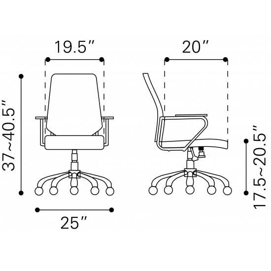 Enterprise Low Back Office Chair White