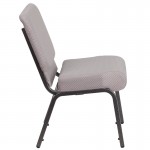 21''W Church Chair in Gray Dot Fabric - Silver Vein Frame