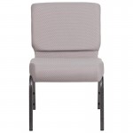 21''W Church Chair in Gray Dot Fabric - Silver Vein Frame