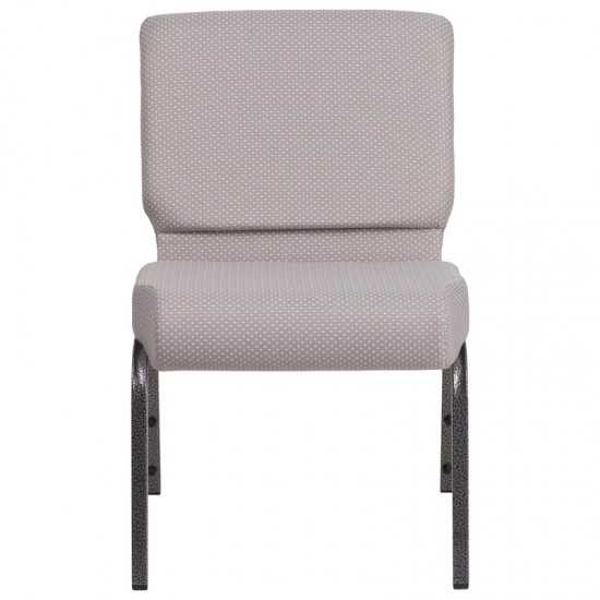 21''W Church Chair in Gray Dot Fabric - Silver Vein Frame