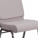 21''W Church Chair in Gray Dot Fabric - Silver Vein Frame