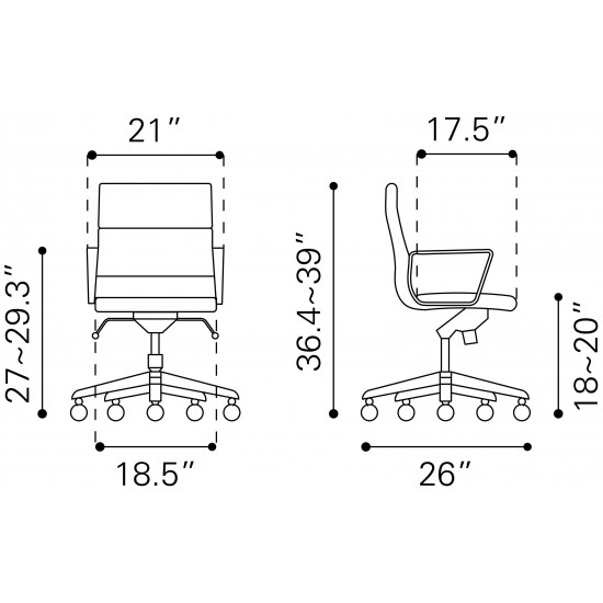 Engineer Low Back Office Chair White