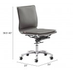 Lider Plus Armless Office Chair Gray