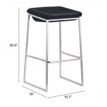 Lids Barstool (Set of 2) Dark Gray