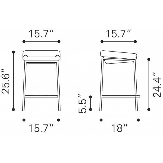 Lids Counter Stool (Set of 2) Green