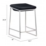 Lids Counter Stool (Set of 2) Dark Gray