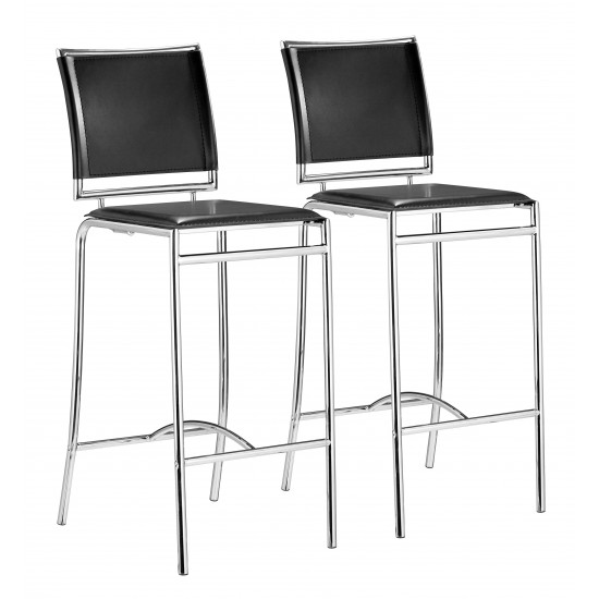 Soar Bar Chair (Set of 2) Black