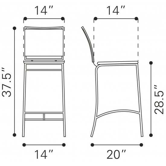 Soar Bar Chair (Set of 2) White