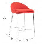 Reykjavik Counter Chair (Set of 2) Tangerine