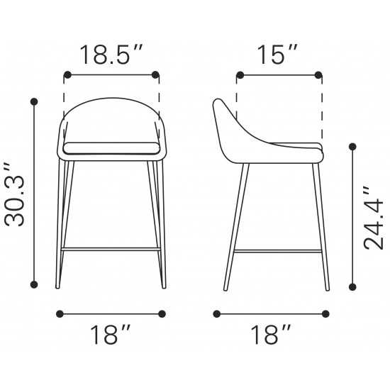 Reykjavik Counter Chair (Set of 2) Graphite