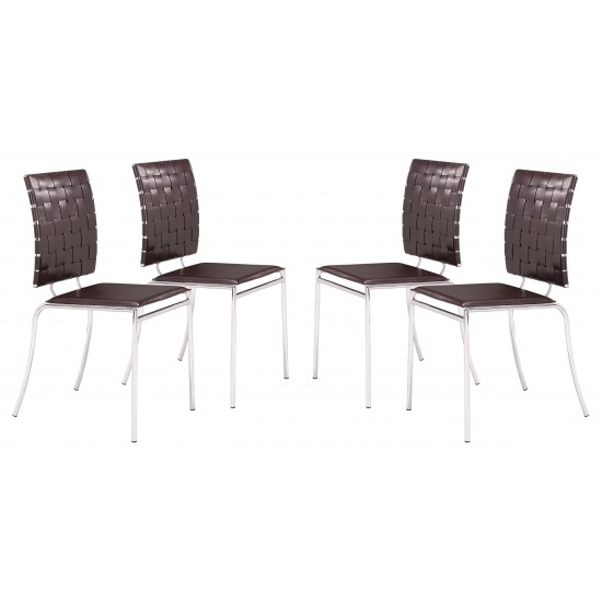 Criss Cross Dining Chair (Set of 4) Espresso