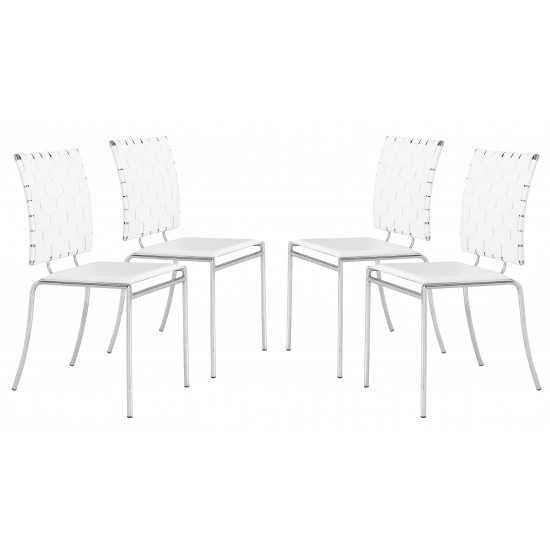 Criss Cross Dining Chair (Set of 4) White