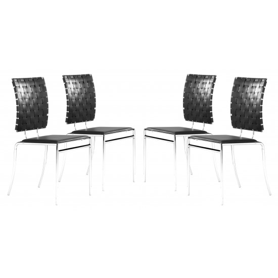 Criss Cross Dining Chair (Set of 4) Black