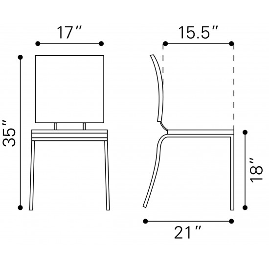 Criss Cross Dining Chair (Set of 4) Black