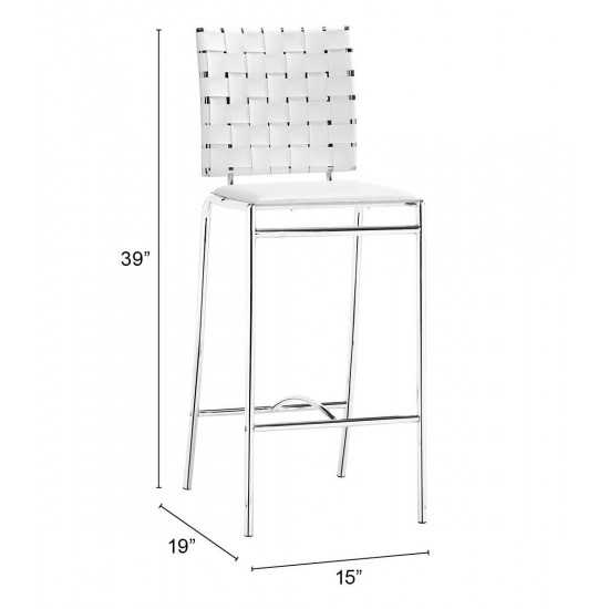 Criss Cross Counter Chair (Set of 2) White