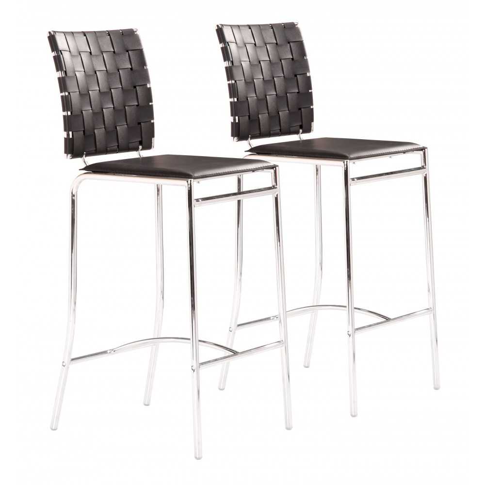 Criss Cross Counter Chair (Set of 2) Black