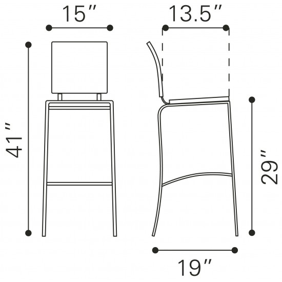 Criss Cross Bar Chair (Set of 2) White