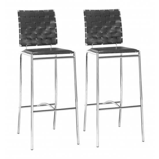 Criss Cross Bar Chair (Set of 2) Black