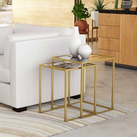 Calais Nesting Tables Brass