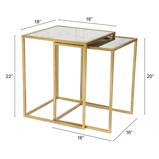 Calais Nesting Tables Brass