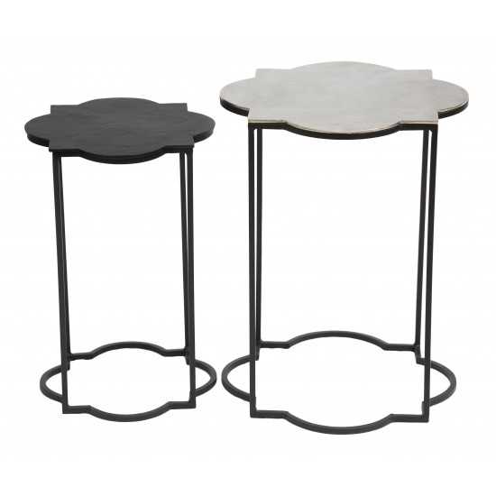 Set of 2 Brighton Accent Tables Black & White