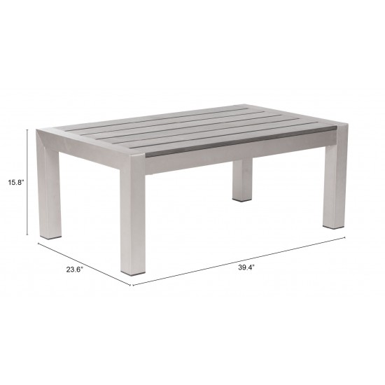 Cosmopolitan Coffee Table Brushed Aluminum