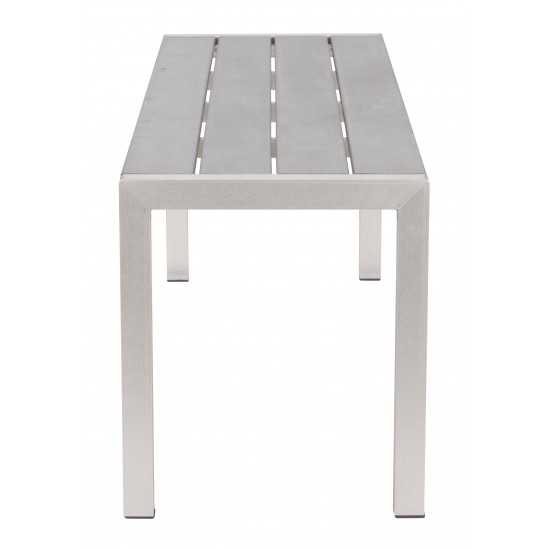 Metropolitan Double Bench Brushed Aluminum