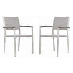 Metropolitan Arm Chair (Set of 2) Brushed Aluminum