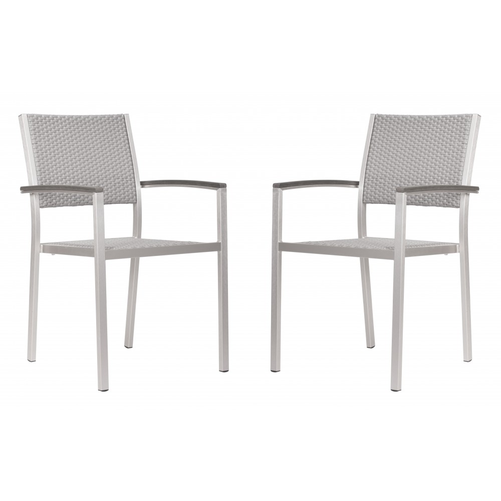 Metropolitan Arm Chair (Set of 2) Brushed Aluminum