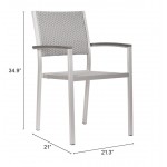 Metropolitan Arm Chair (Set of 2) Brushed Aluminum