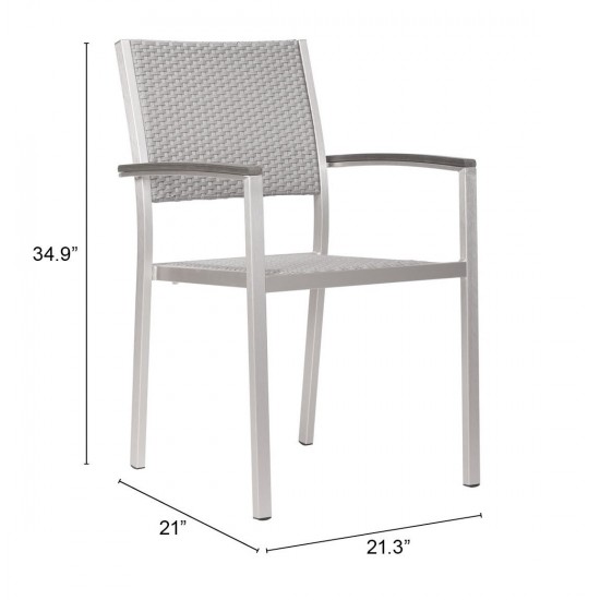 Metropolitan Arm Chair (Set of 2) Brushed Aluminum