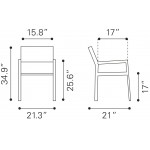 Metropolitan Arm Chair (Set of 2) Brushed Aluminum
