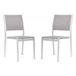 Metropolitan Armless Chair (Set of 2) Brushed Aluminum
