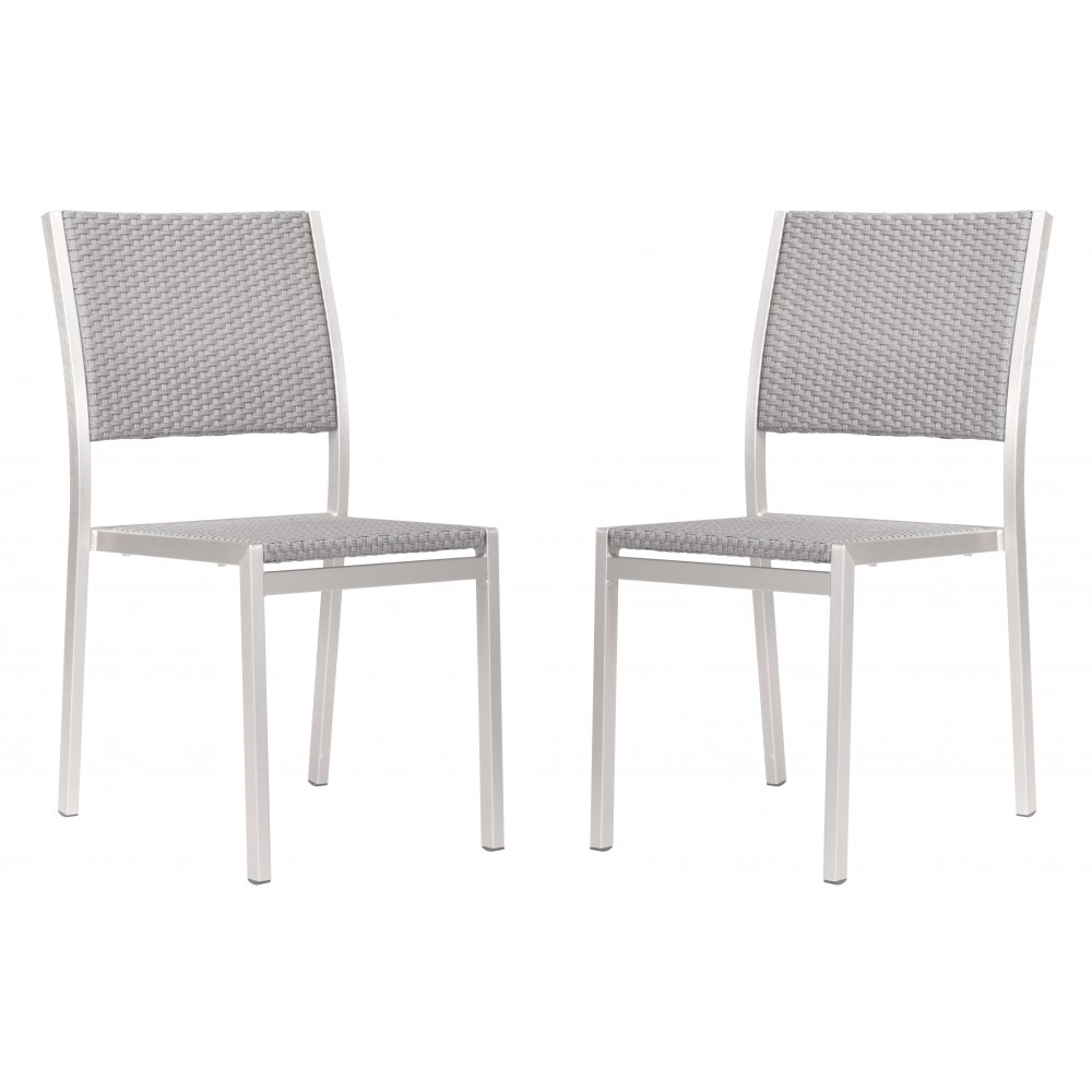 Metropolitan Armless Chair (Set of 2) Brushed Aluminum Metropolitan Armless Chair (Set of 2) Brushed Aluminum