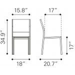Metropolitan Armless Chair (Set of 2) Brushed Aluminum