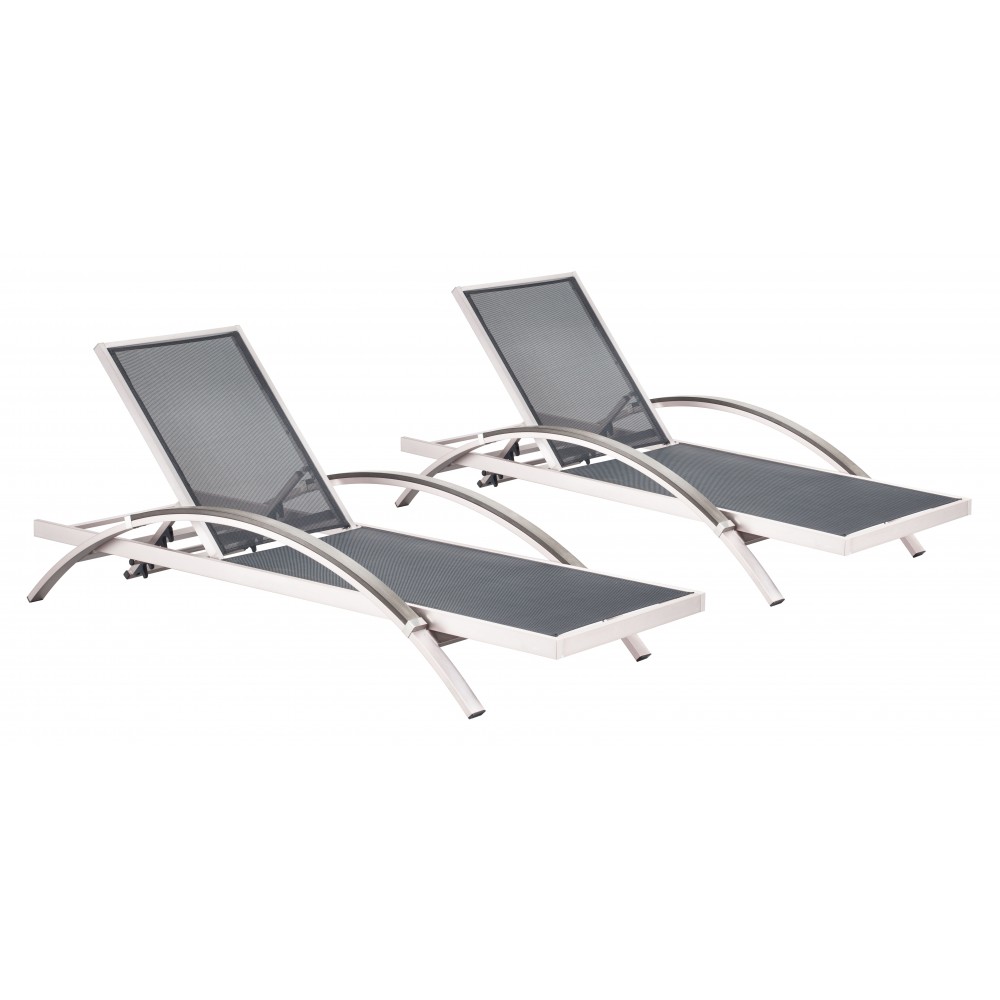 Metropolitan Chaise Lounge (Set of 2) Brushed Aluminum