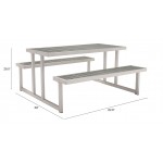 Cuomo Picnic Table Brushed Aluminum