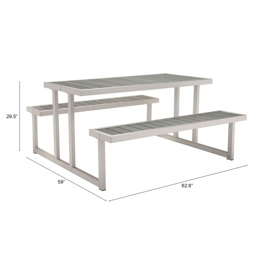 Cuomo Picnic Table Brushed Aluminum