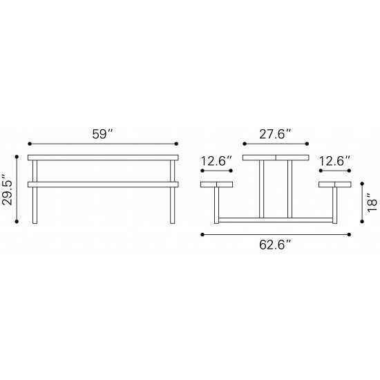 Cuomo Picnic Table Brushed Aluminum