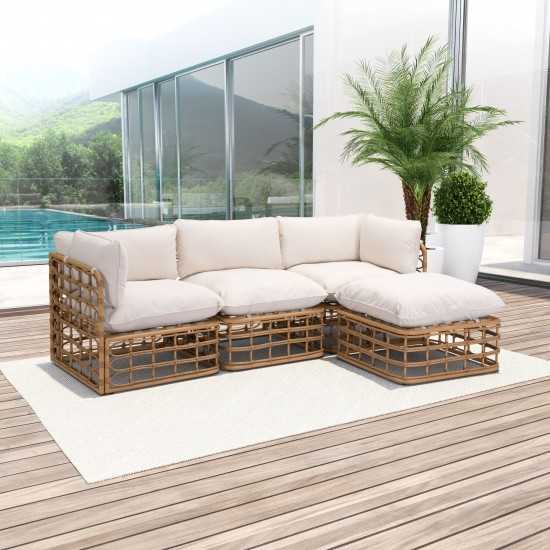 Kapalua Middle Chair Beige & Natural