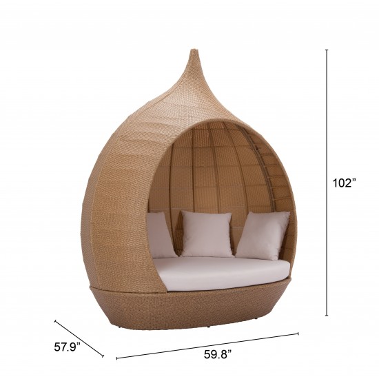 St Lucia Beach Daybed Beige & Natural