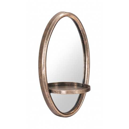 Petite Ogee Mirror & Shelf Gold