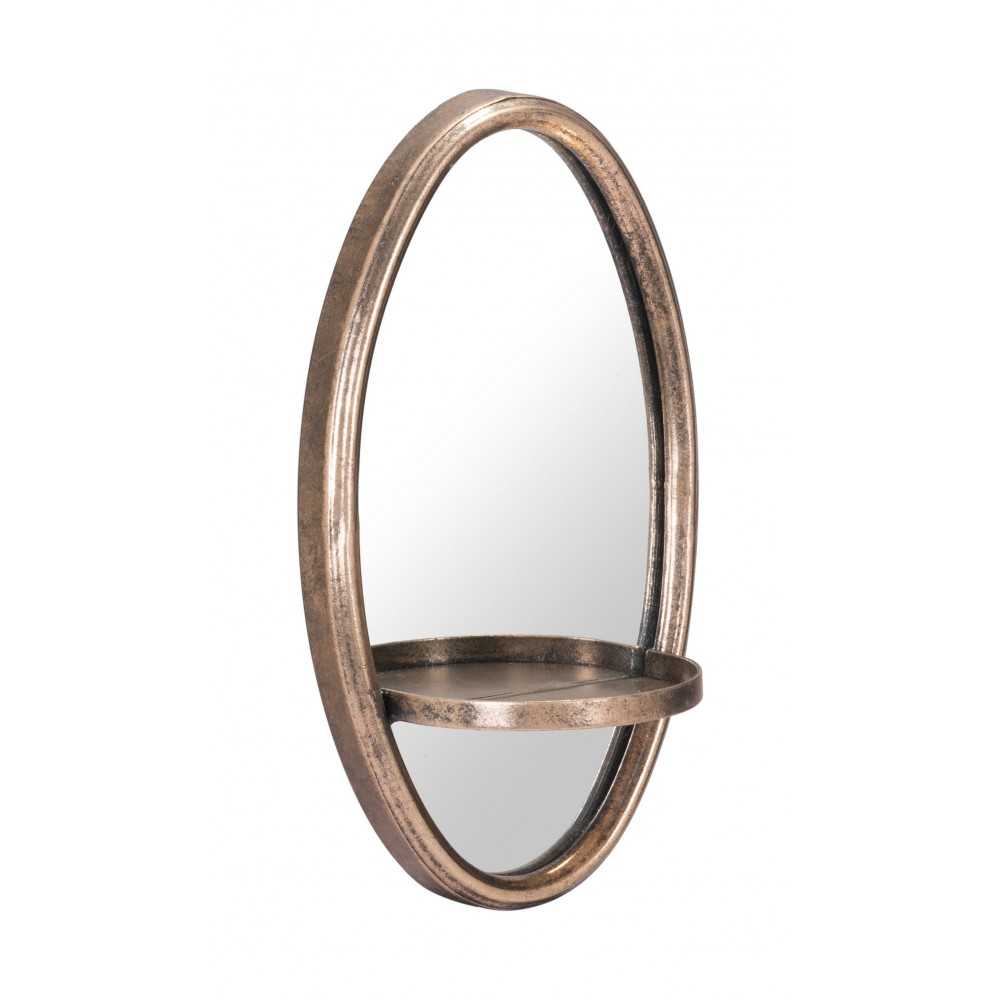 Petite Ogee Mirror & Shelf Gold