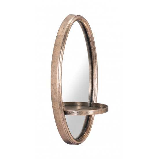 Petite Ogee Mirror & Shelf Gold