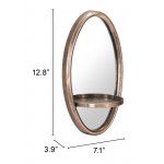 Petite Ogee Mirror & Shelf Gold