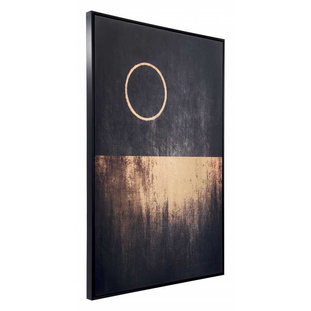 Full Moon Rises Canvas Black & Gold