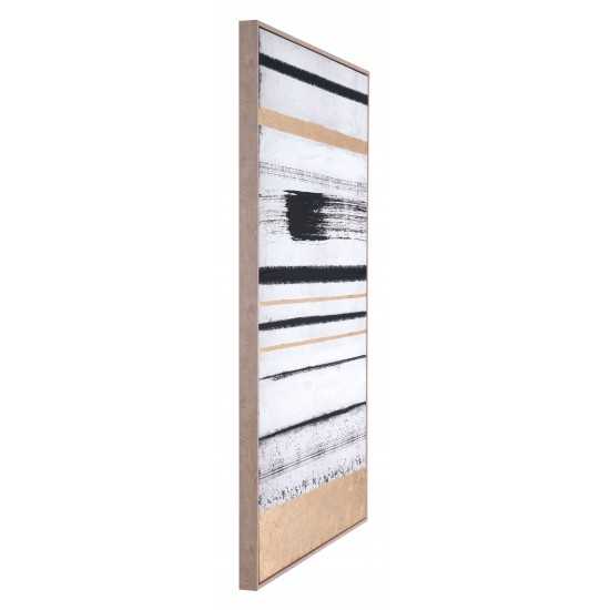 Vertical Brush Strokes Canvas Black & Gold